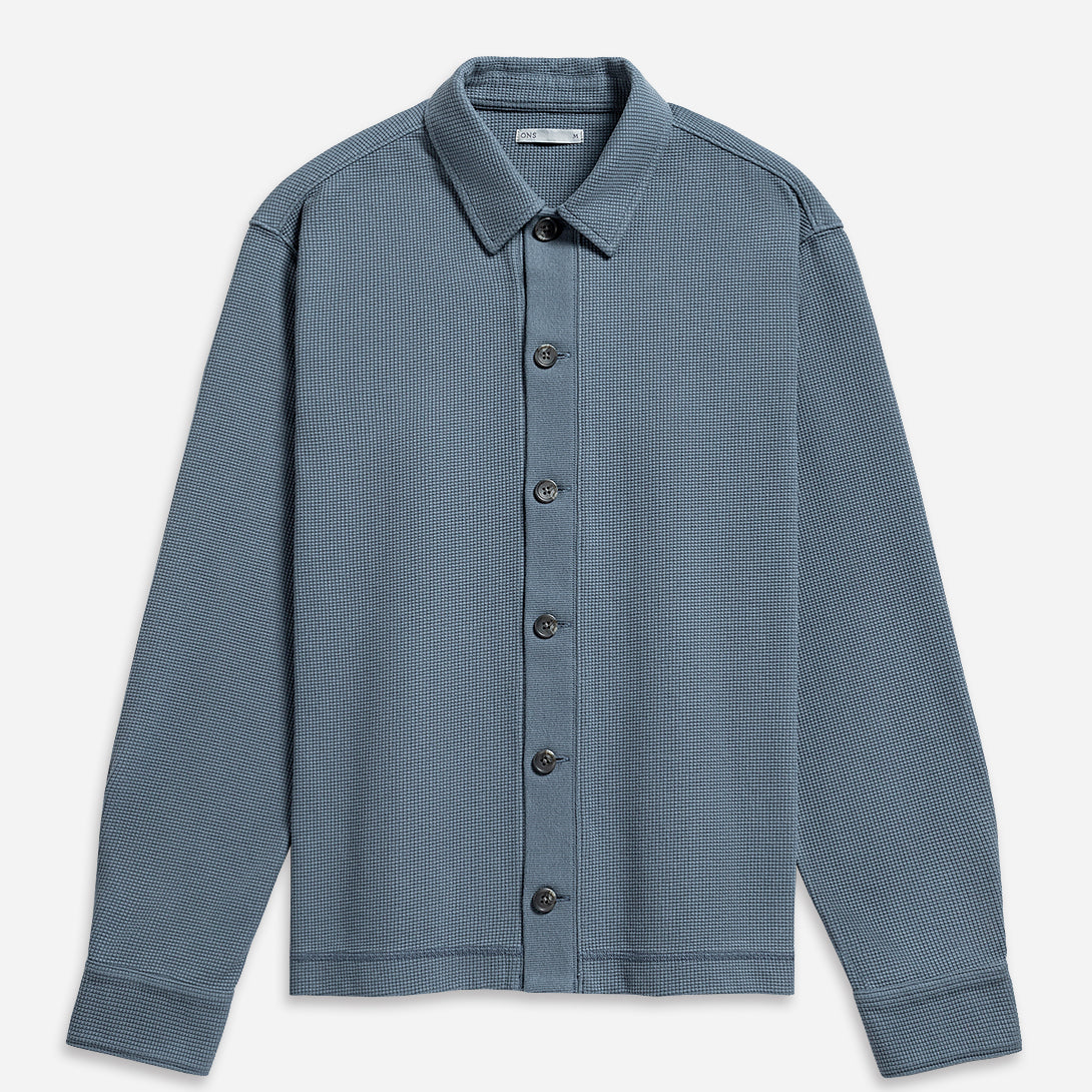 Citadel Blue Beacon Waffle L/S Shirt Blue button-up shirt mens knit long sleeve shirt collared button up shirt