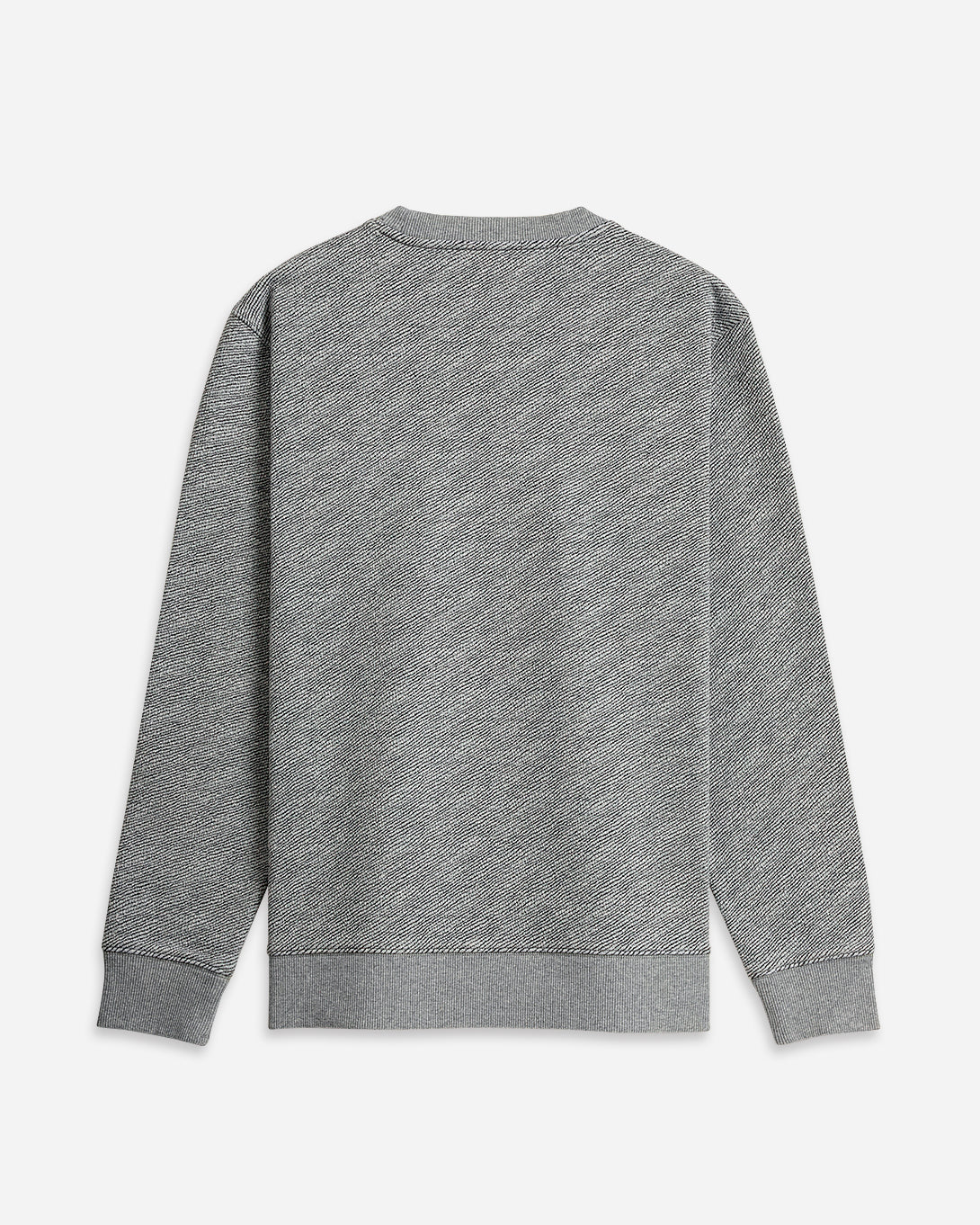 Grey Heather Deon Jacquard Sweatshirt Mens Pullover Sweatshirt Soft Heather Comfort Solid Grey Long Sleeve