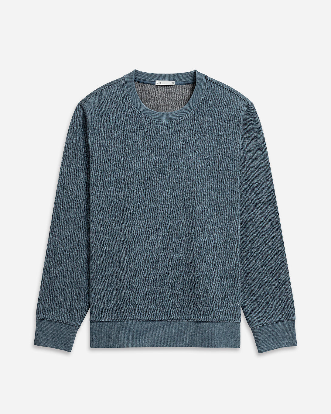 Yale Blue Heather Deon Jacquard Sweatshirt Mens Pullover Sweatshirt Soft Heather Comfort Solid Grey Long Sleeve