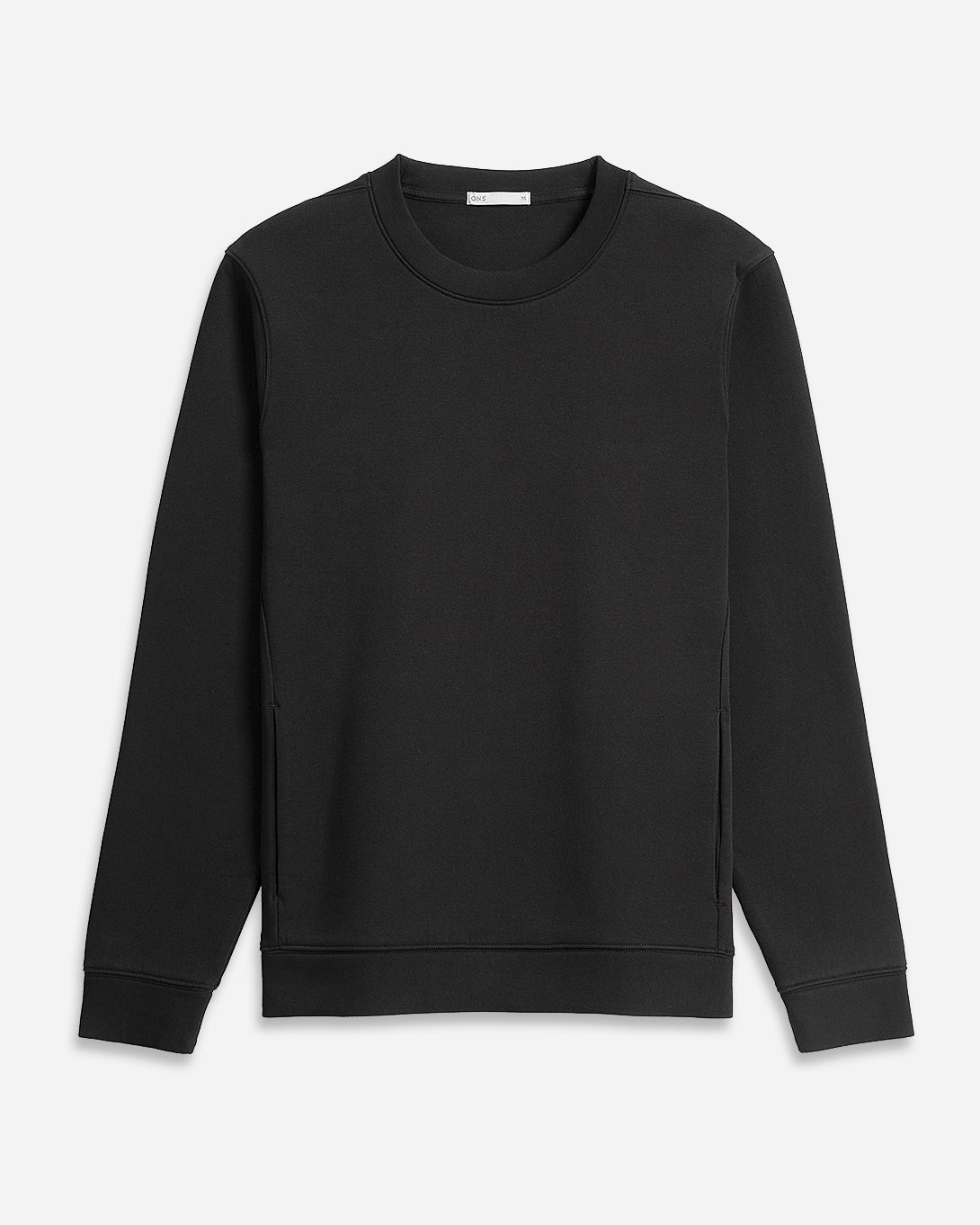 Black Astor Scuba Sweatshirt Mens Crew Neck Pullover Sweatshirt Soft Long Sleeve Stretch Pullover