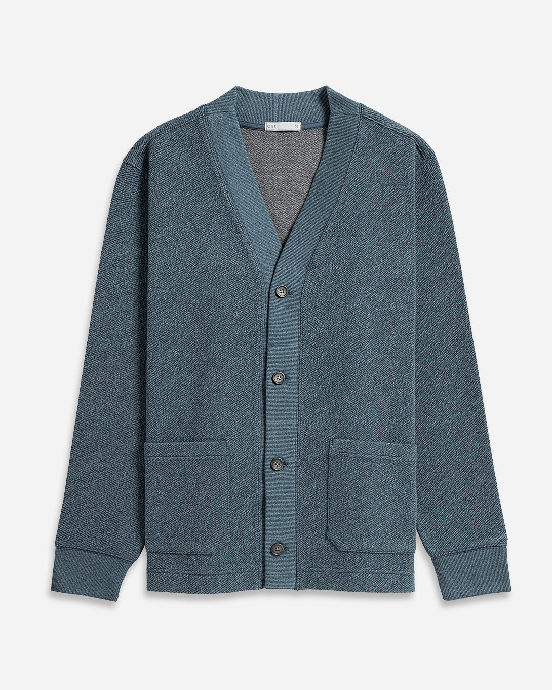Yale Blue Heather Byron Jacquard Cardigan Mens Cardigan Soft Heather Texture Button Up Long Sleeve Knit Cardigan