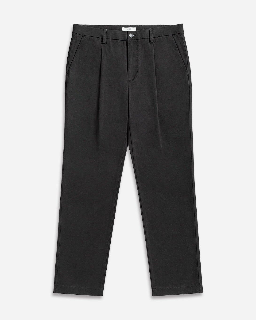 Black Niles Bedford Trousers Mens Pleated Light Weight Trousers Stretch Pants Belt Loops Cotton Spandex Blend Pants