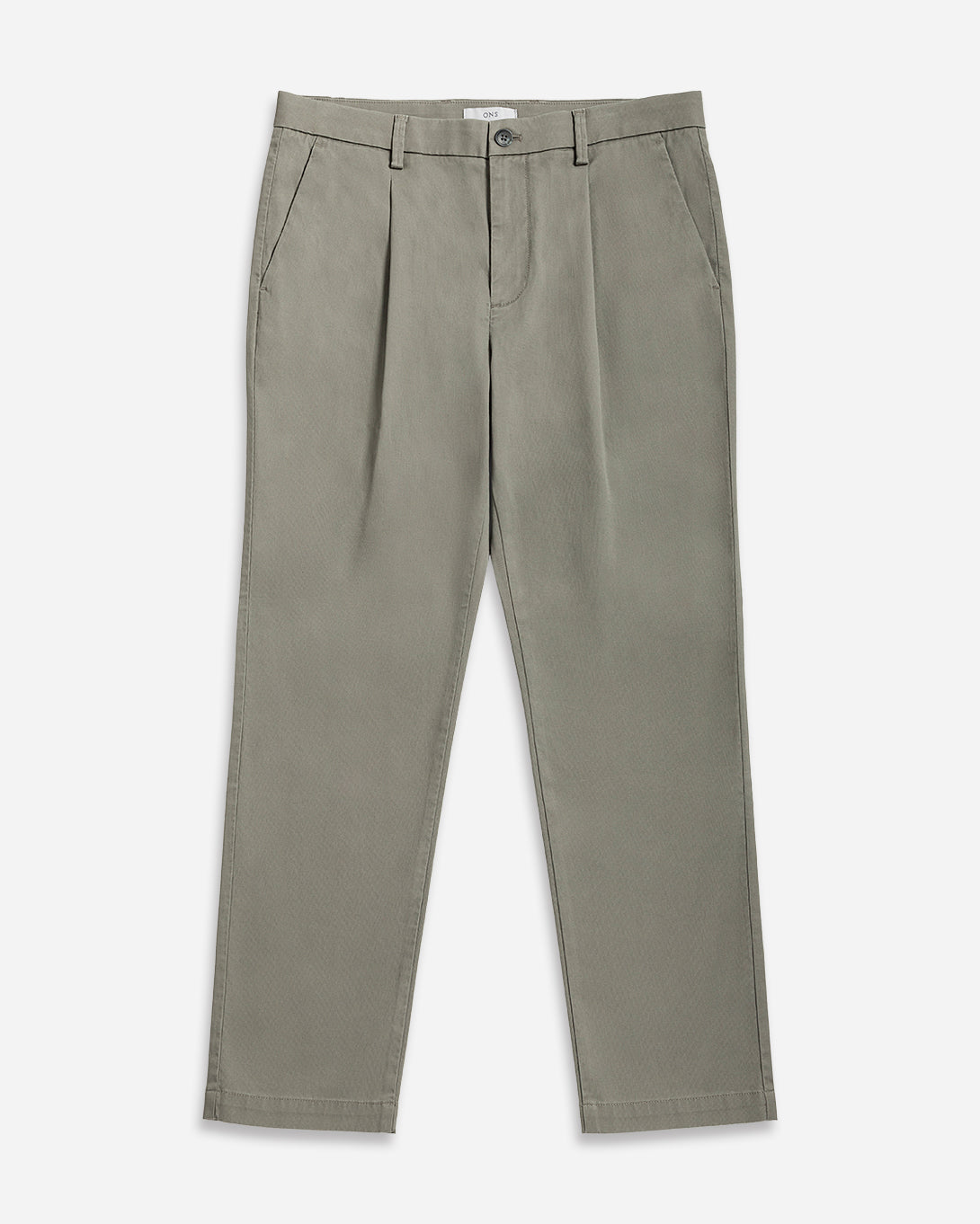 Castor Grey Niles Bedford Trousers Mens Pleated Light Weight Trousers Stretch Pants Belt Loops Cotton Spandex Blend Pants
