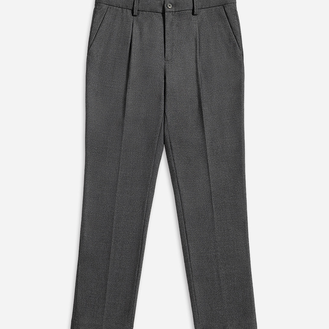 Dk Charcoal Heather Niles Rustic Flannel Pants Mens Pleated Trousers Soft Work Formal Pants