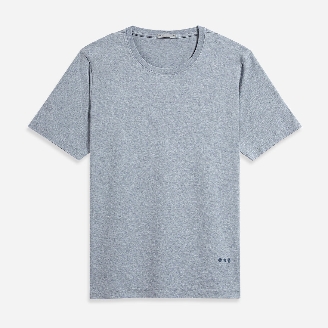 Allure Blue Heather Village Heather Tee Mens Crew Neck Tee Short Sleeve Shirt Soft Heather Fabric Comfort Layering Shirt