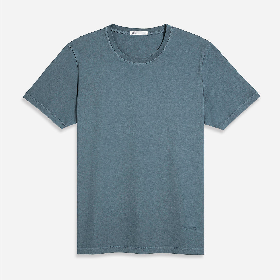 Citadel Blue Village Crew Neck Tee Mens Crew Neck Tee Supima Cotton Shirt Multi Season Short Sleeve Tee