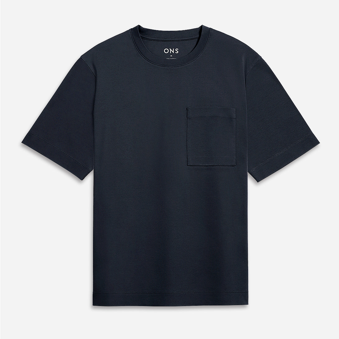 Navy Baseile Pocket Tee mens Relaxed Fit Tee Short Sleeve Shirt Chest Pocket Casual Shirt Athletic Stretch