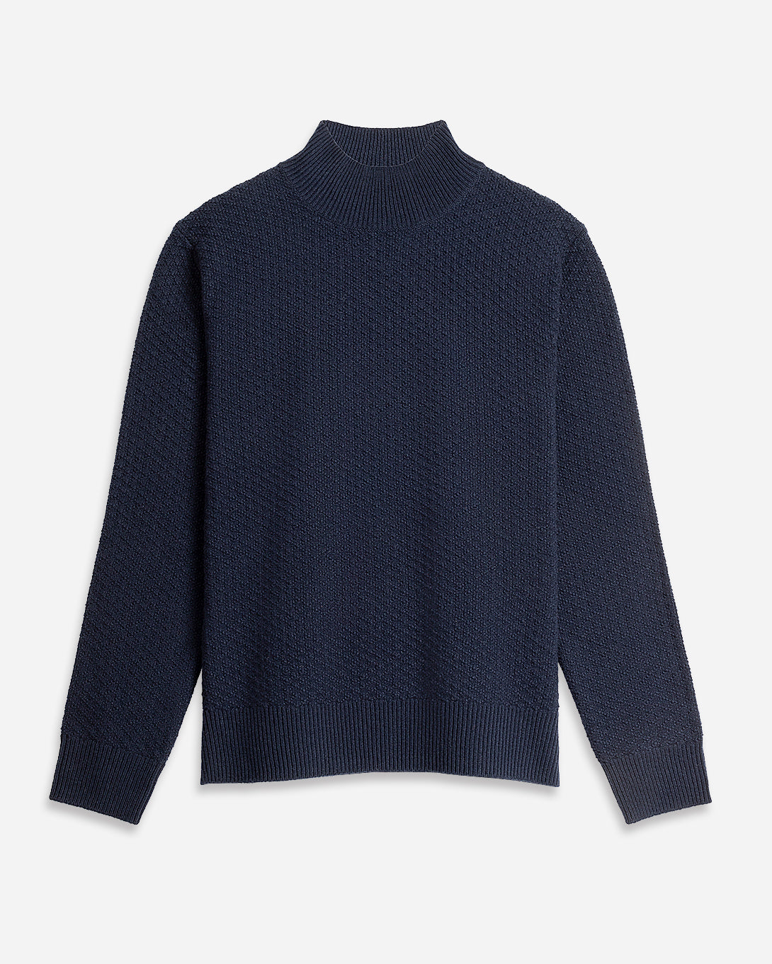 Navy Heather Acton Mock Neck Pullover Mens Wool Cashmere Mock Neck Sweater Pullover Soft