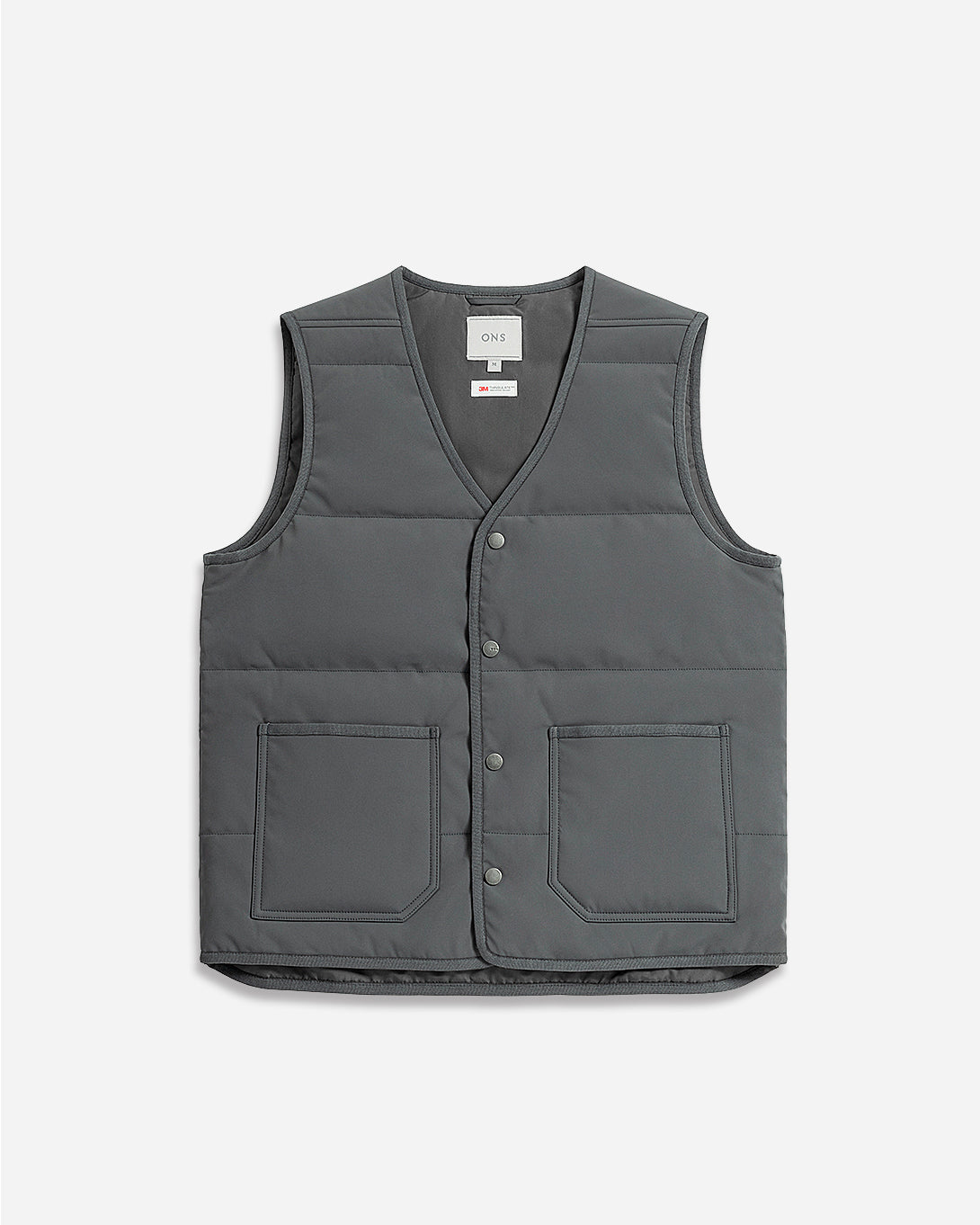 Grey Herron Vest Mens Padded Grey Vest V Neck Design Light Weight Outerwear
