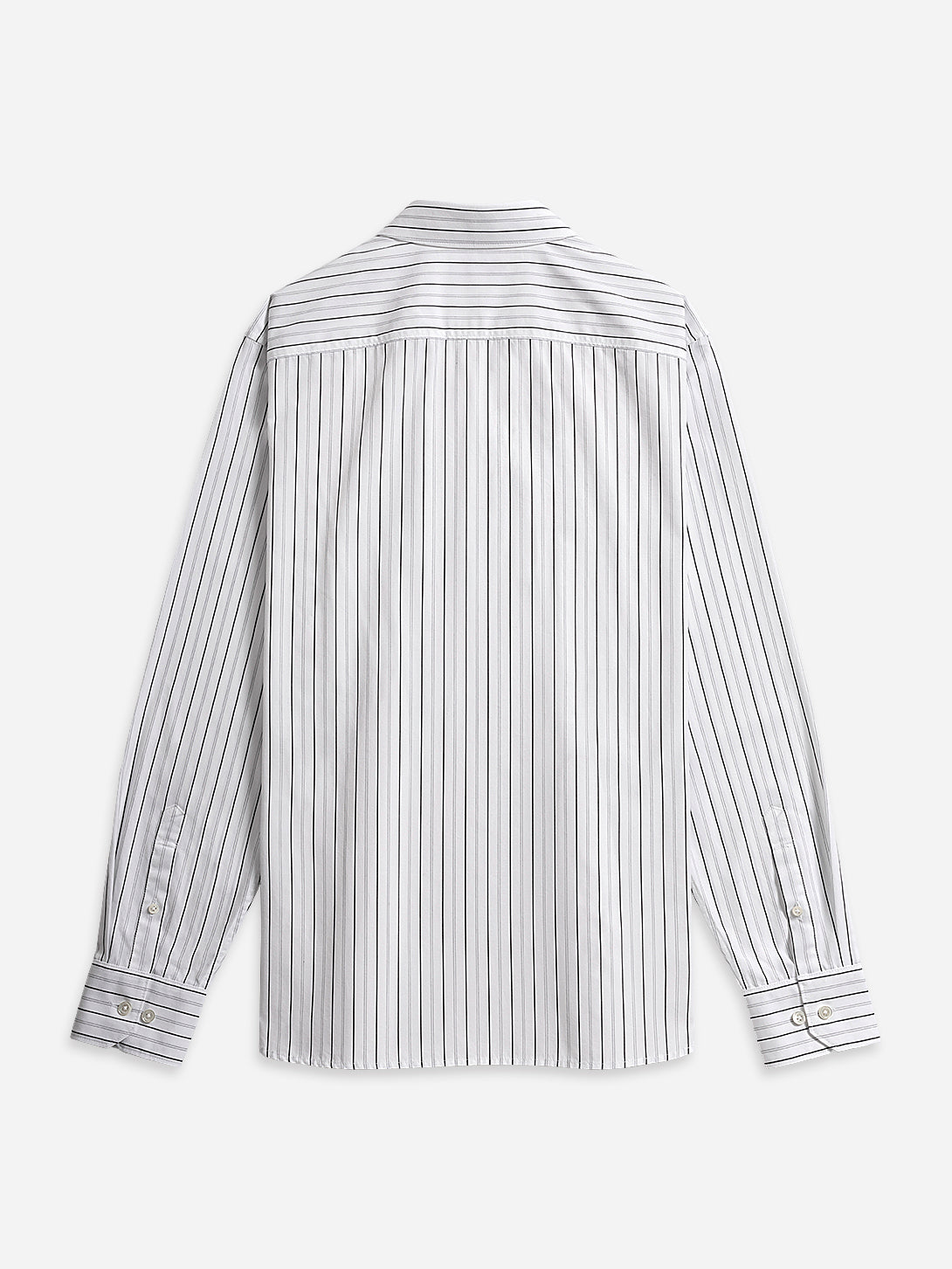 Bright White/Black Stripe Arthur Stripe Shirt Mens Cutaway Collar Shirt Striped Dress Shirt Formal Workwear Button Up Shirt Long Sleeve