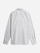 Bright White/Black Stripe Arthur Stripe Shirt Mens Cutaway Collar Shirt Striped Dress Shirt Formal Workwear Button Up Shirt Long Sleeve