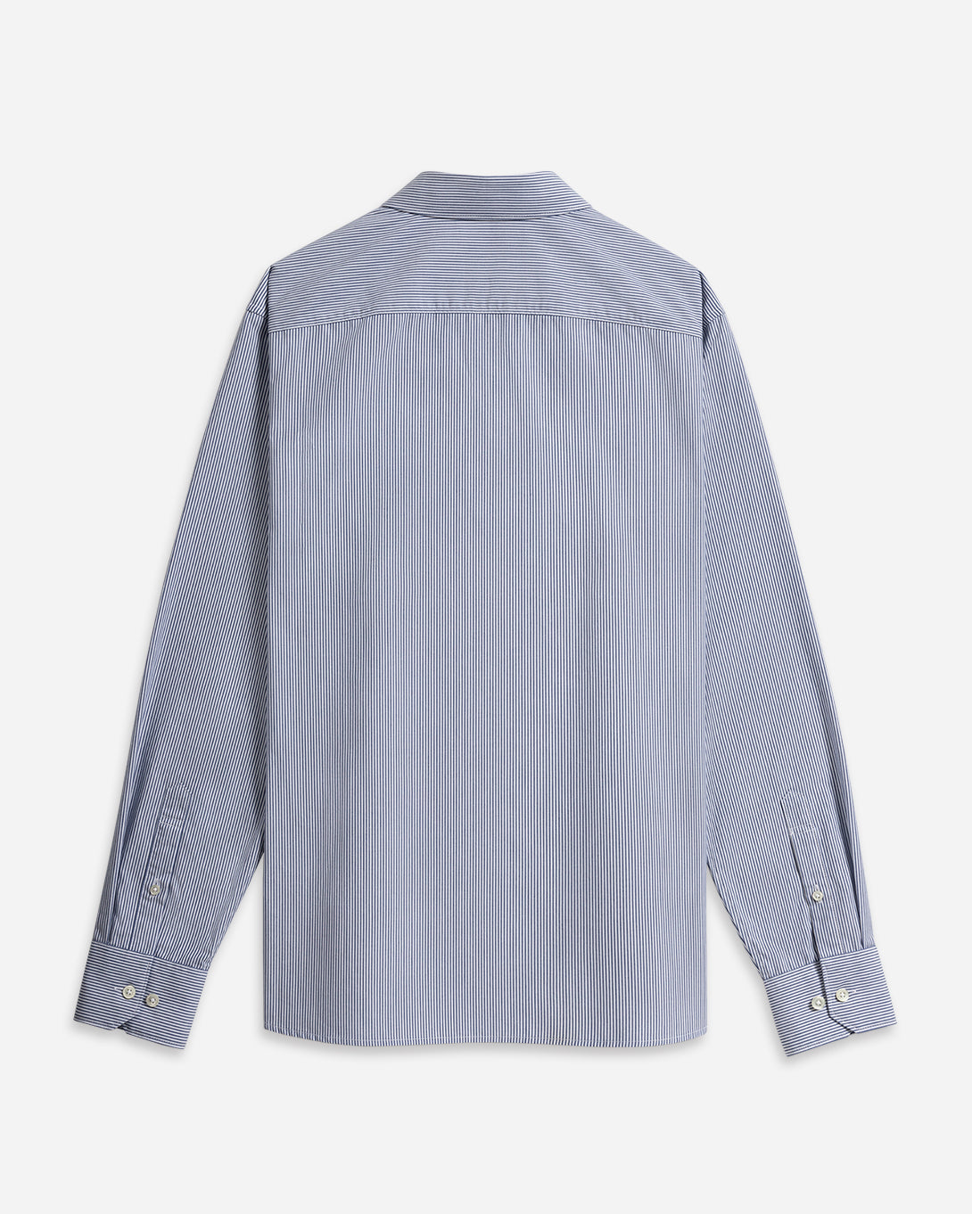 Bright White/Mid Blue Stripe Arthur Bengal Stripe Shirt Mens Cutaway Collar Shirt Formal Workwear Striped Dress Shirt