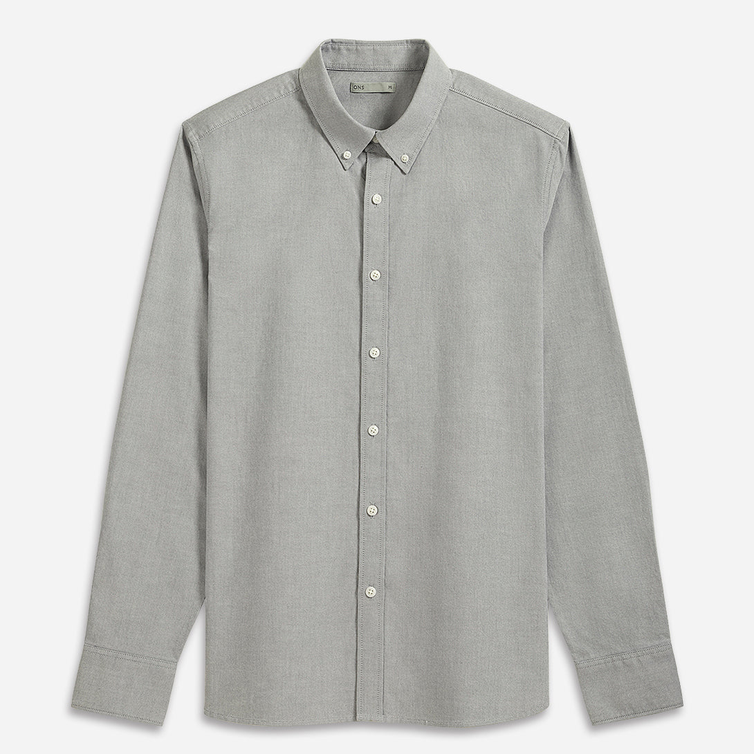 Black Fulton Oxford Shirt Mens Button Down Collar Shirt Oxford Cotton Fabric Casual Dress Shirt Simple Workwear Long Sleeve Shirting