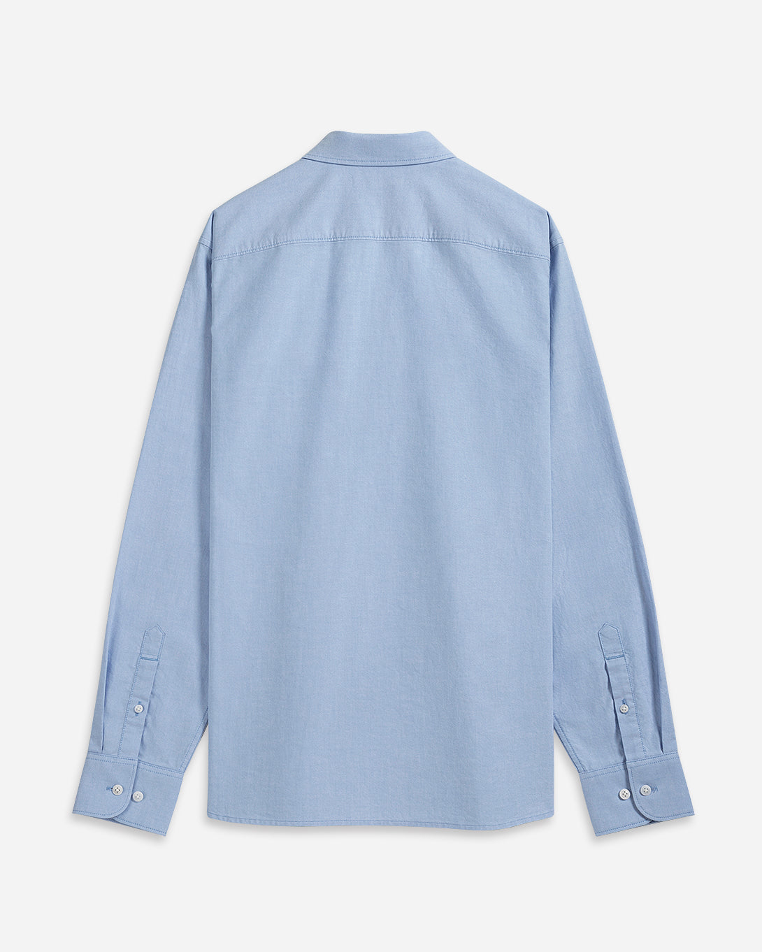Mid Blue Fulton Oxford Shirt Mens Button Down Collar Shirt Oxford Cotton Fabric Casual Dress Shirt Simple Workwear Long Sleeve Shirting