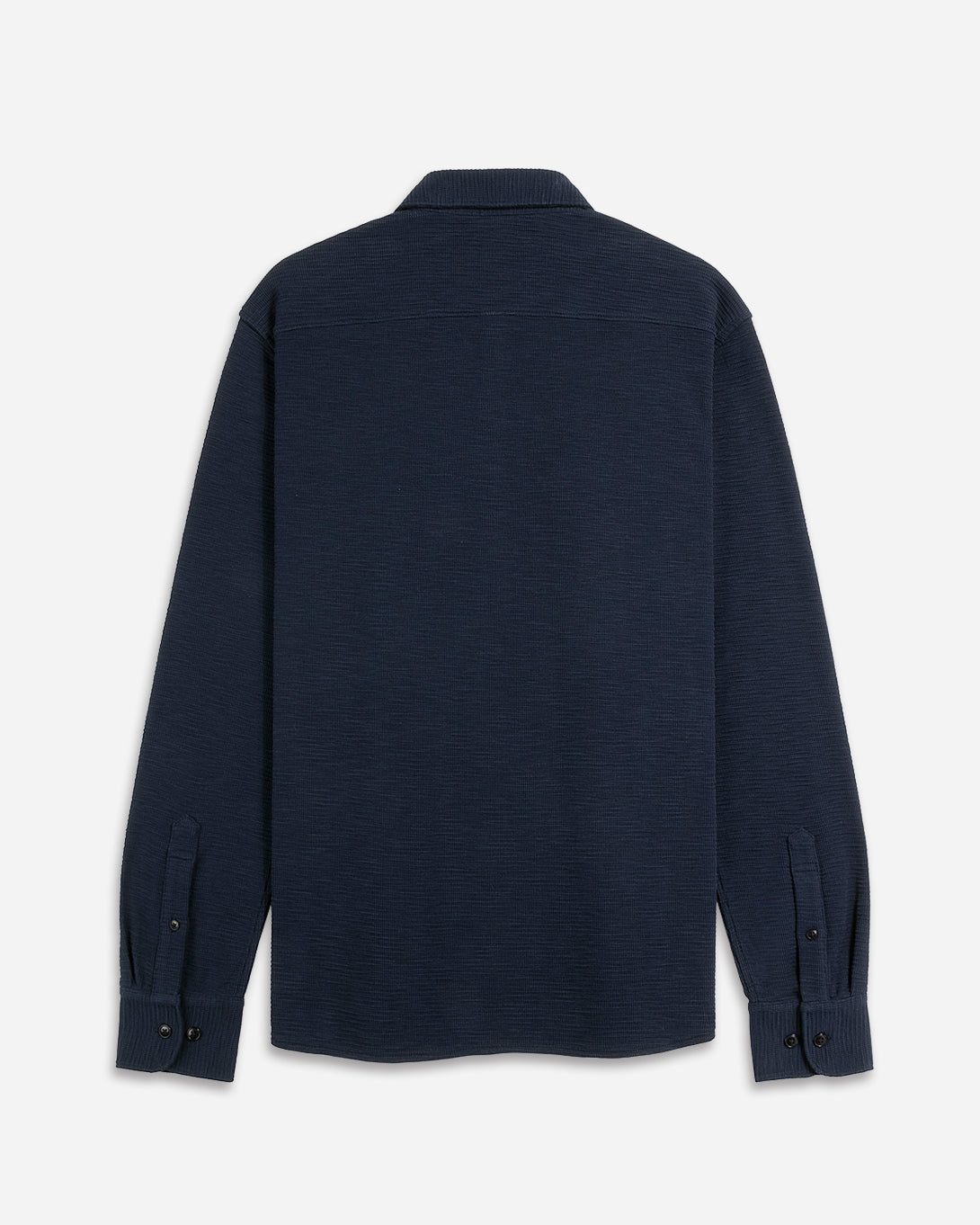 Navy Darcy Slub Waffle Shirt Mens Waffle Textured Knit Button Up Shirt Waffle Design Comfort Stretch Shirt Collared