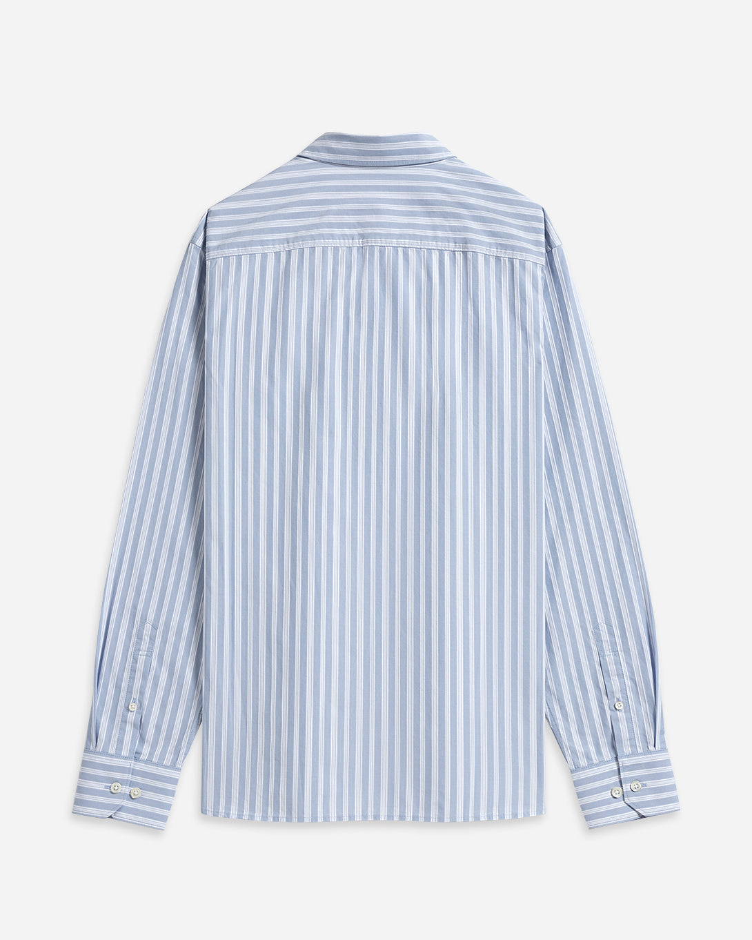 Bright White/Mid Blue Stripe Fulton Dobby Stripe Shirt  Mens Button Down Collar Striped Dress Shirt Long Sleeve Button Down Casual Shirt