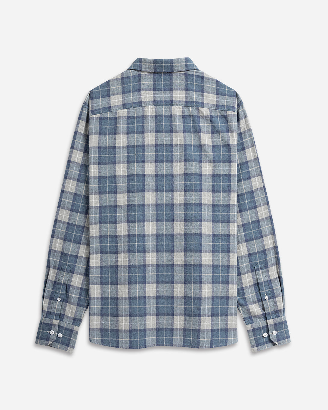 Lt Grey/Mid Blue Check Fulton Flannel Check Shirt Mens Flannel Button Down Shirt Checkered Pattern