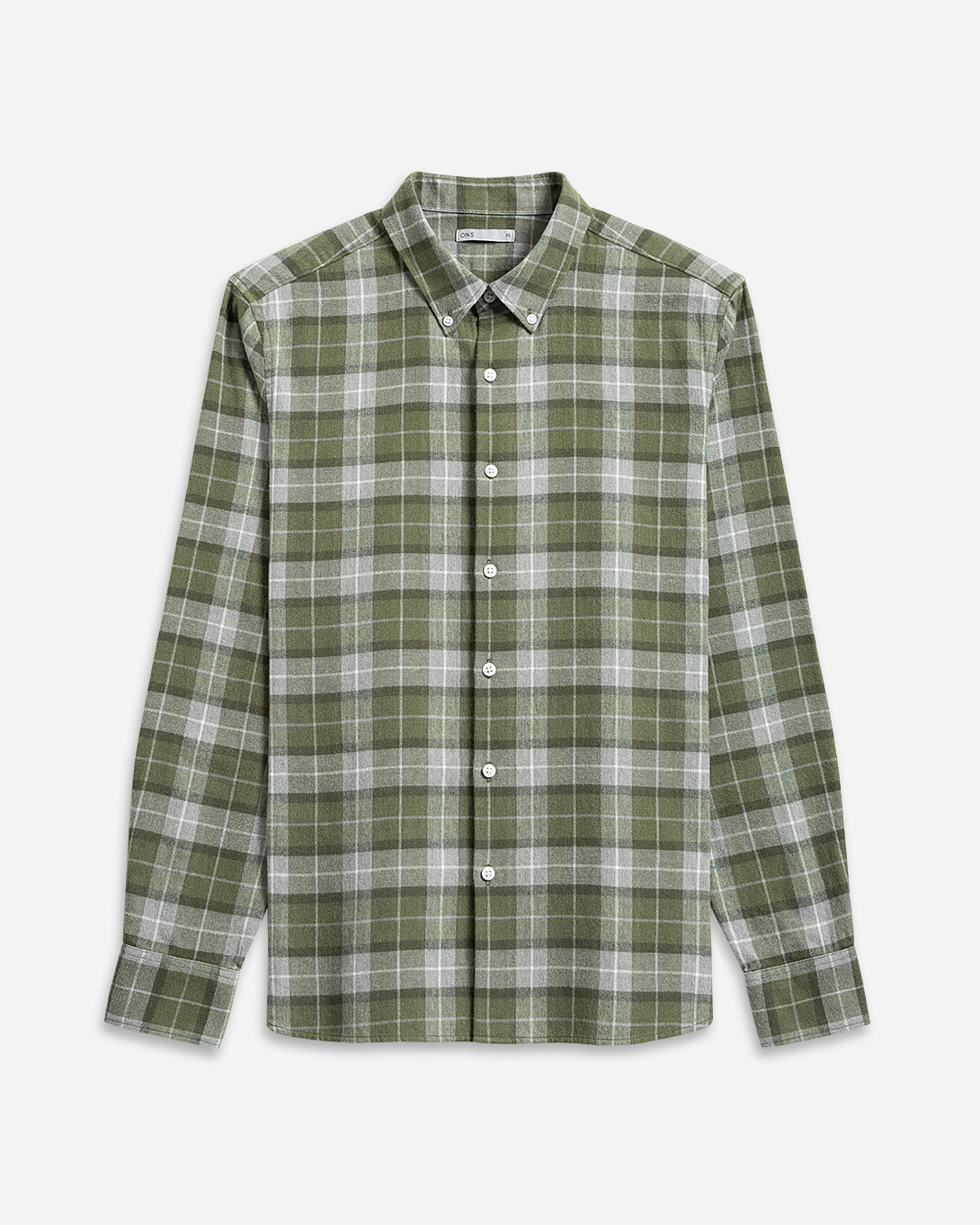 Lt Grey/Peat Check Flannel Check Shirt Mens Flannel Button Down Shirt Checkered Pattern