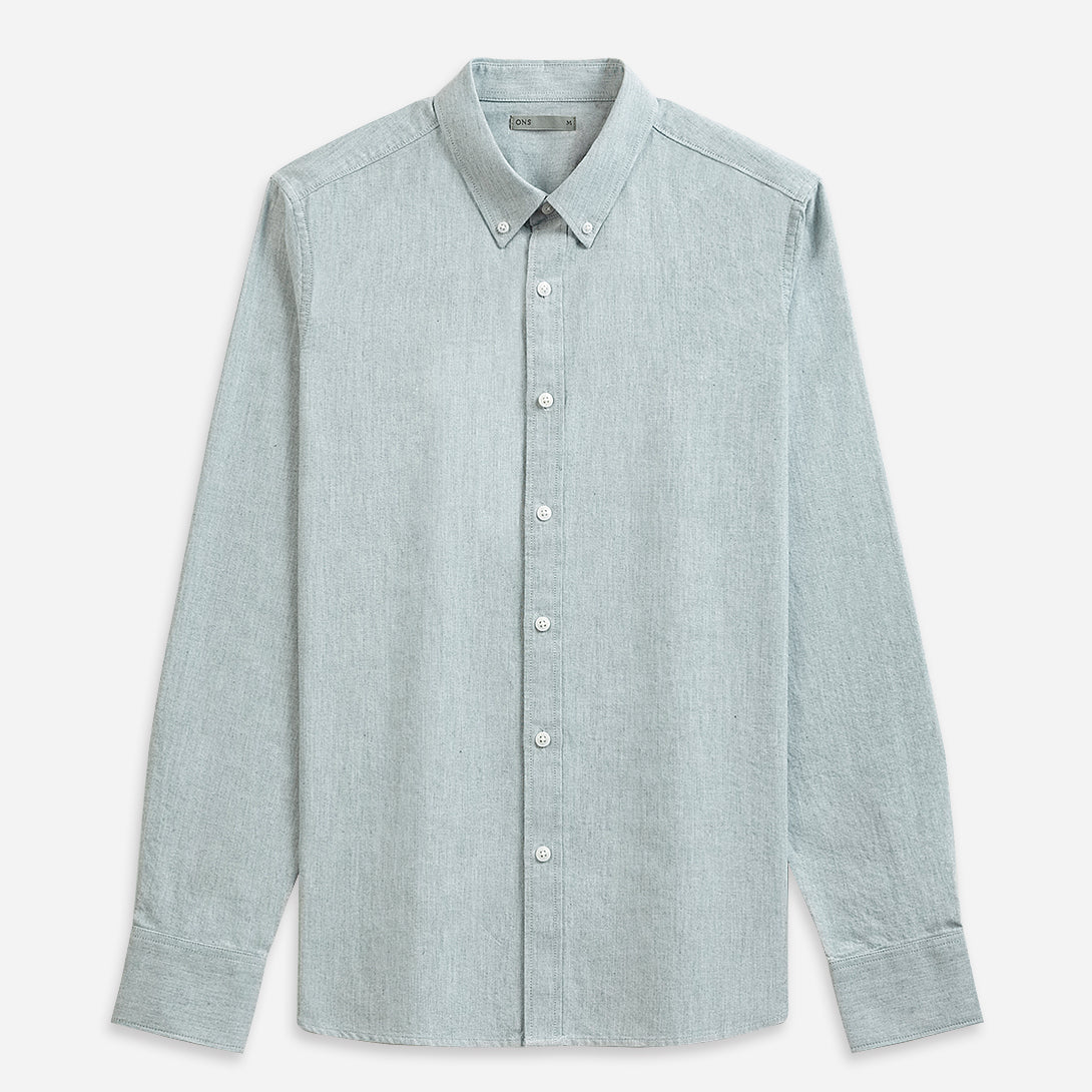 Lead Heather Fulton Heather Oxford Shirt Mens Oxford Button Down Dress Shirt Work Long Sleeve Shirt Button Collar Heather Oxford