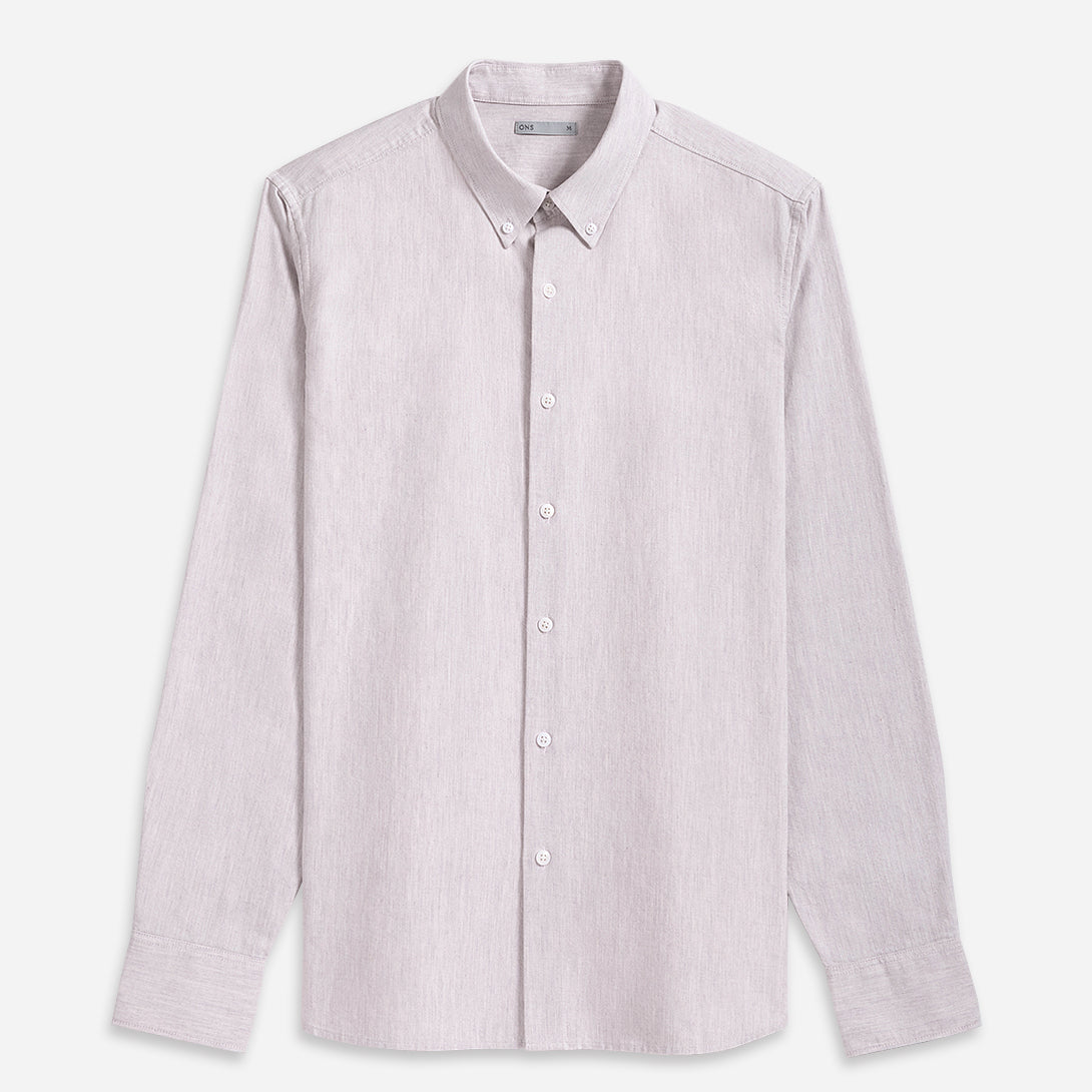 Dusty Purple Heather Heather Fulton Heather Oxford Shirt Mens Oxford Button Down Dress Shirt Work Long Sleeve Shirt Button Collar Heather Oxford