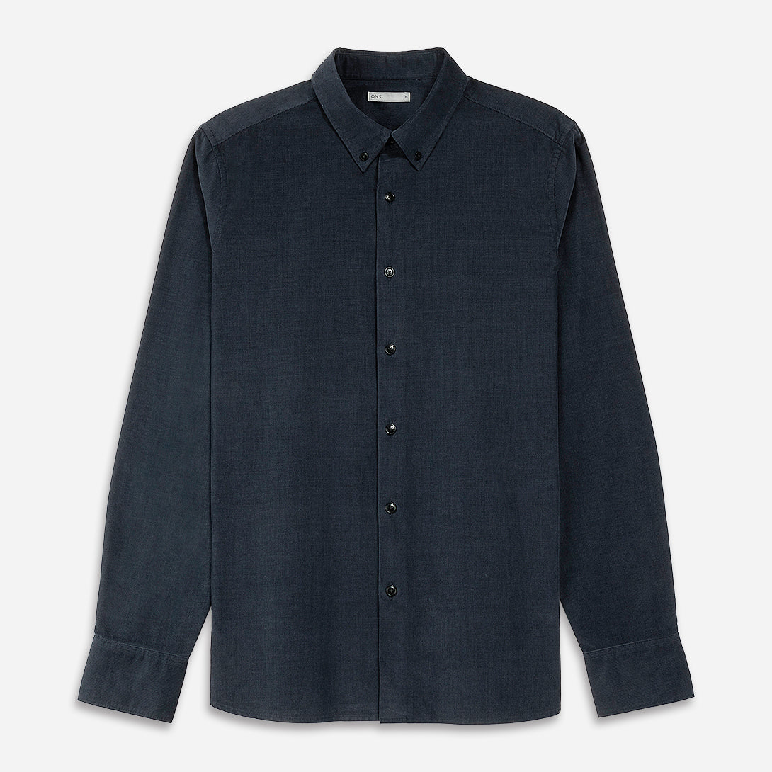 Dk Navy Fulton Corduroy Shirt Mens Button Down Corduroy Shirt Lightweight Seasonal Corduroy Long Sleeve