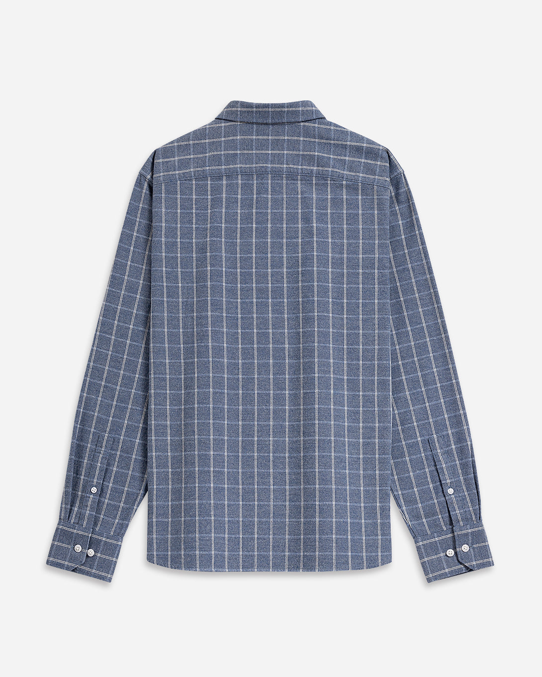 Mid Blue Heather/White Check Fulton Heather Windowpane Shirt Mens Checkered Button Down Shirt Casual Work Shirt