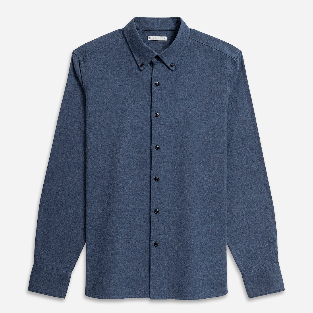 Dk Blue Heather Fulton Heather Flannel Shirt Mens Button Down Flannel Shirt Long Sleeve Button Down Collar Flannel
