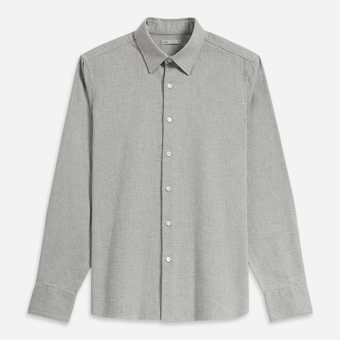 Grey Heather Arik Flannel Shirt Mens Point Collar Flannel Shirt Casual Button Up Shirt Soft Fabric