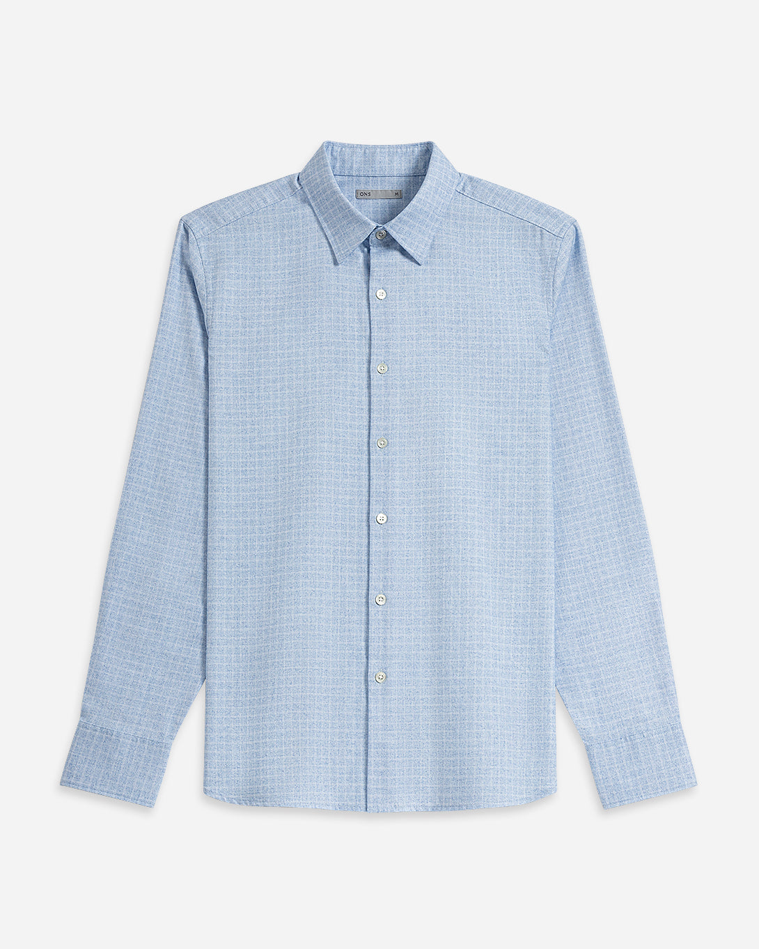 Lt Blue Heather/White Check Arik Heather Gridcheck Shirt Mens Point Collar Dress Shirt Gridcheck Pattern Lightweight Heather Soft Fabric Formal Casual Shirting Button Up Shirt