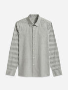 Lt Grey/White Stripe Arik Oxford Stripe Shirt Point Collar White Striped Button Up Shirt Work Dress Shirt Collared Cotton Shirt