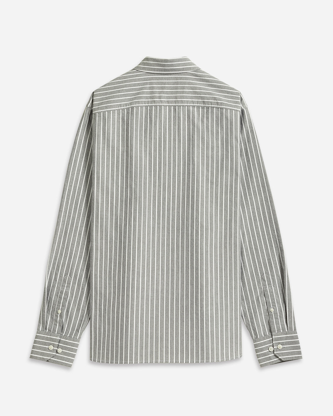 Lt Grey/White Stripe Arik Oxford Stripe Shirt Point Collar White Striped Button Up Shirt Work Dress Shirt Collared Cotton Shirt