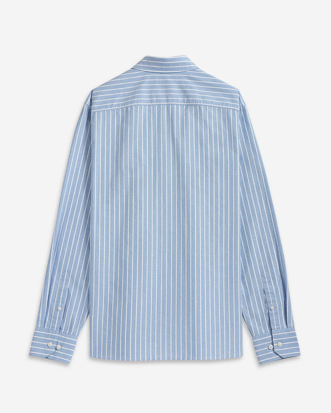 Lt Blue/White Stripe Arik Oxford Stripe Shirt Point Collar White Striped Button Up Shirt Work Dress Shirt Collared Cotton Shirt