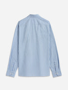 Lt Blue/White Stripe Arik Oxford Stripe Shirt Point Collar White Striped Button Up Shirt Work Dress Shirt Collared Cotton Shirt