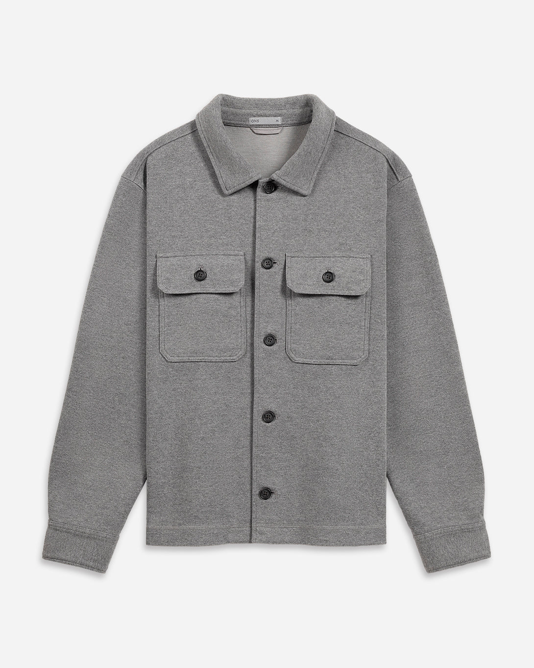 Grey heather Corsa Overshirt Mens Relaxed Fit Button Up Shirt Layering Garment Soft Grey Double Chest Pockets Shirt