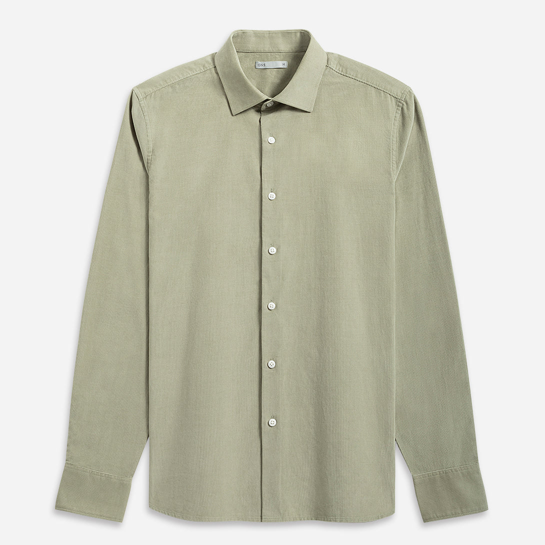 Seagrass Adrian Corduroy Shirt Mens Button Up Spread Collar Shirt Lightweight Corduroy