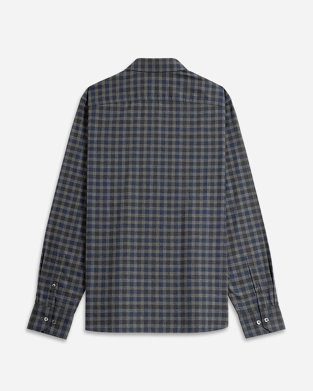 Dk Charcoal Heather/Navy Check Adrian Gingham Check Shirt Mens Spread Collar Button Up Shirt Heather Fabric Soft Feel Checkered Pattern Shirt