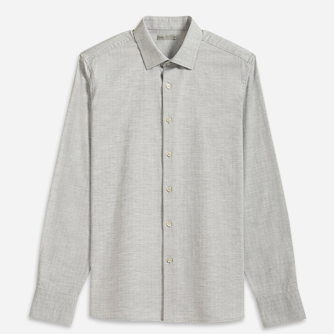 Lt Grey Heather Adrian Heather Herringbone Shirt Mens Light Weight Spread Collar Dress Shirt Button Up Herringbone Pattern Heather Soft Work Shirt