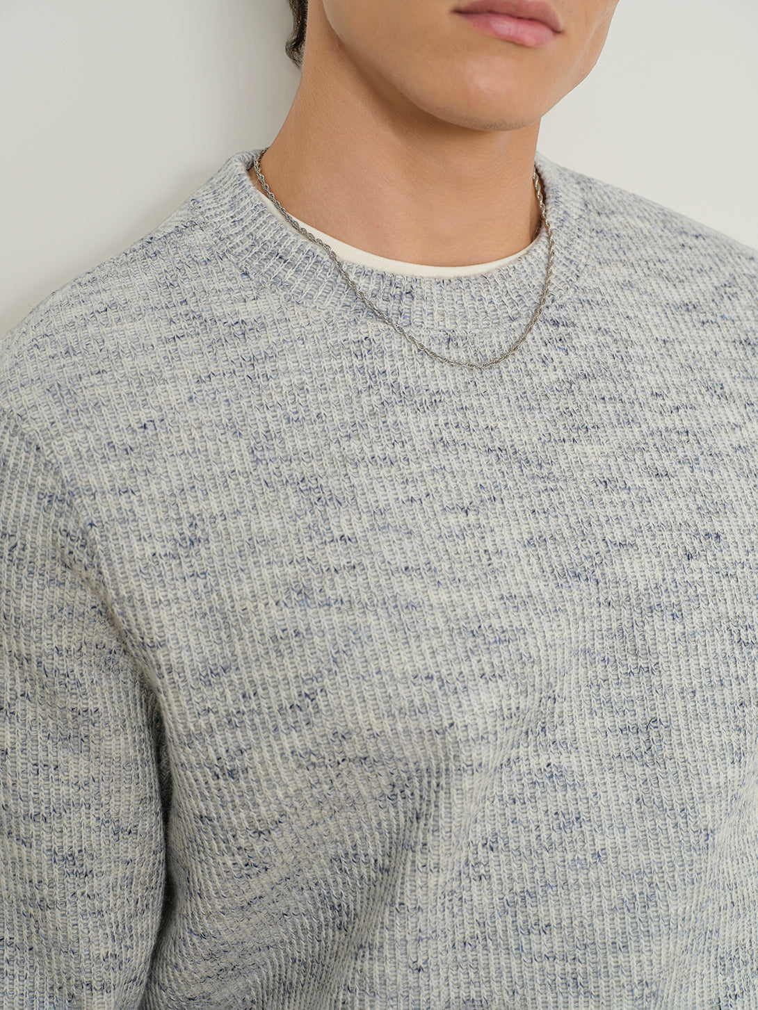 Cloudy Grey Astor Cloud-Knit Sweatshirt Mens Lightweight Pullover Sweatshirt ONS Clothing