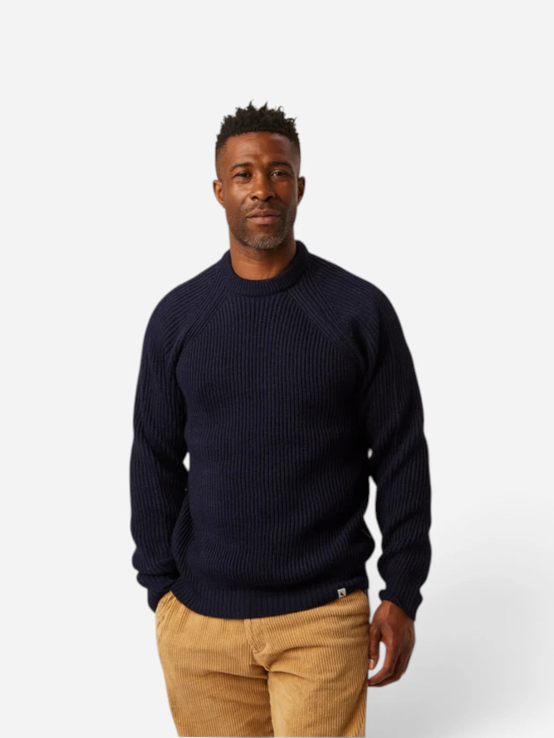 Navy Ford Crew Mens Wool Pullover Sweater