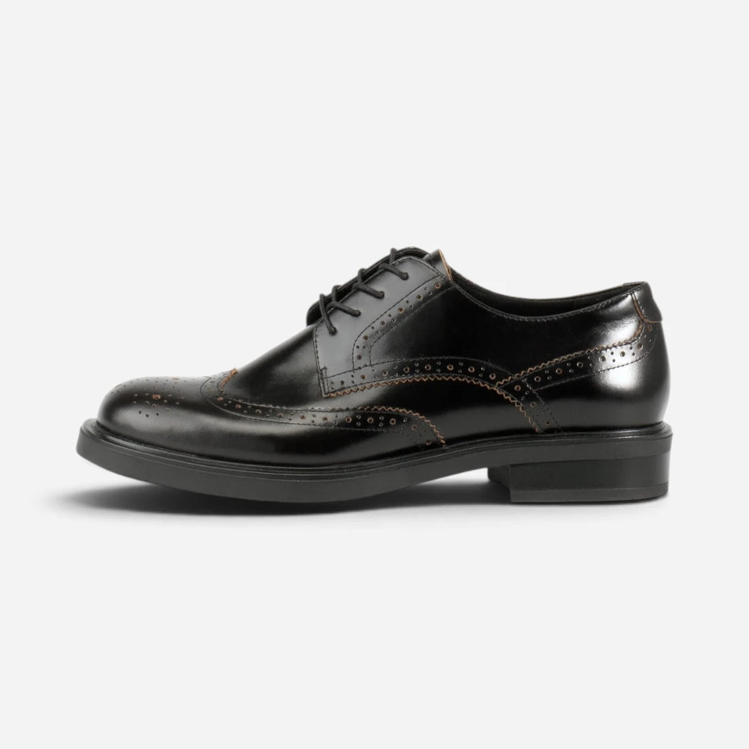 Black Freya Womens Leather Derby Dress Shoes Vagabond