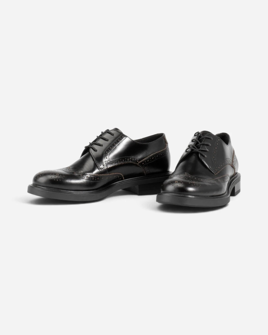 Black Freya Womens Leather Derby Dress Shoes Vagabond