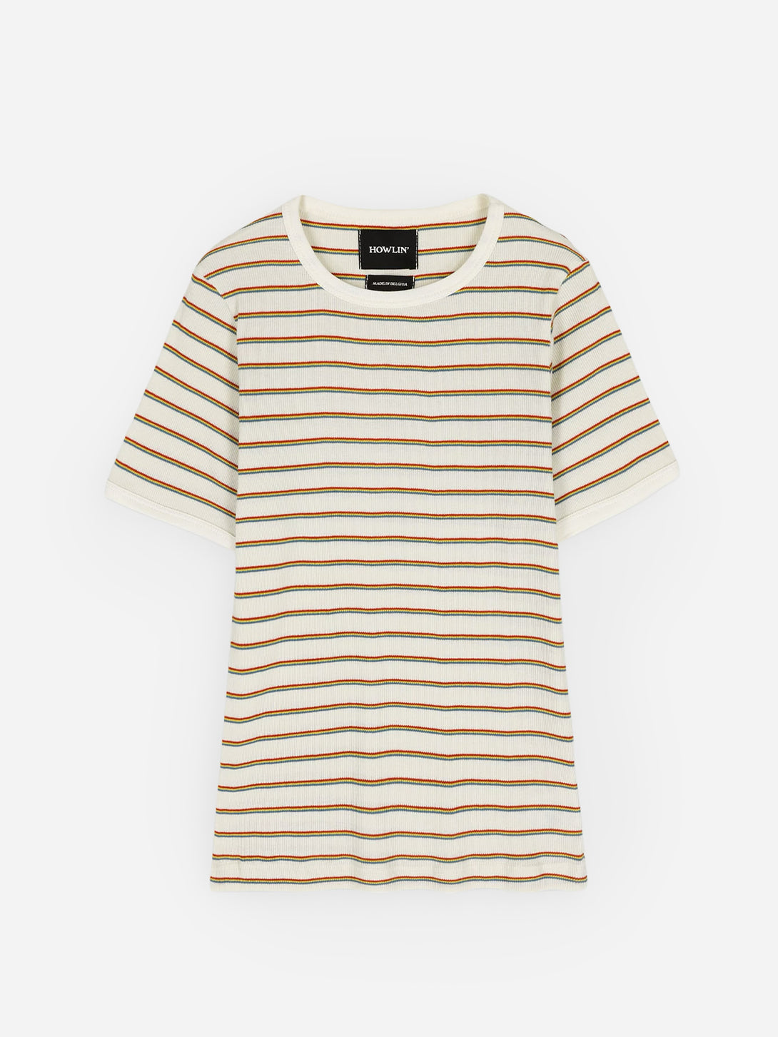 Ecru Mix Magic Domes Womens Striped Short Sleeve T Shirt Howlin