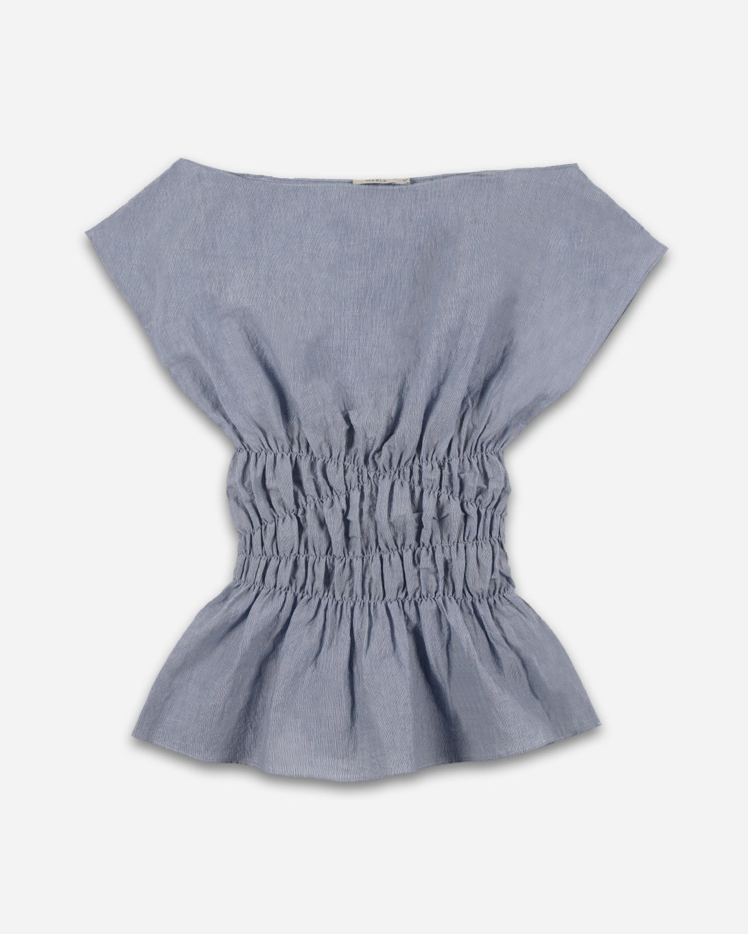 Blue Stripe Aida Top Marle Short Sleeve Ribbed Top