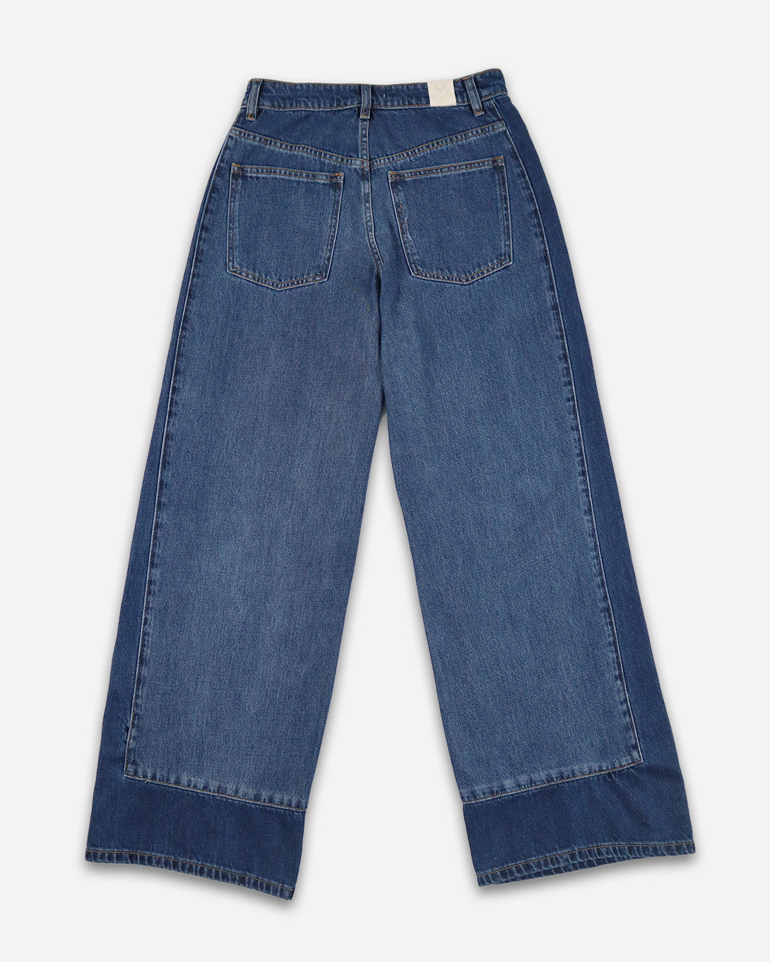 Indigo Border Jean Womens Jeans Marle Wide Leg Denim Two Tone