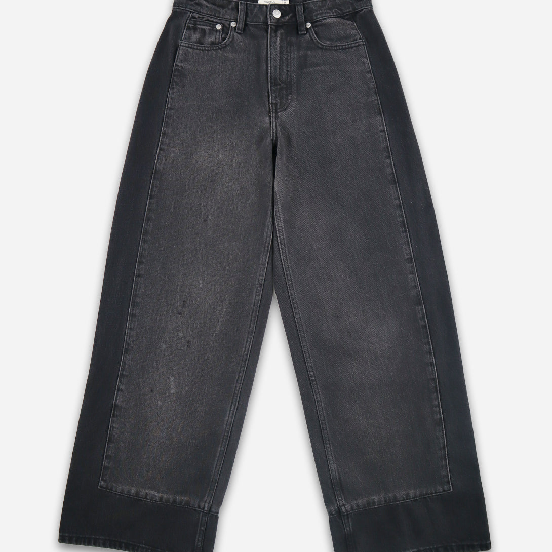 Black Border Jean Womens Jeans Marle Wide Leg Denim Two Tone