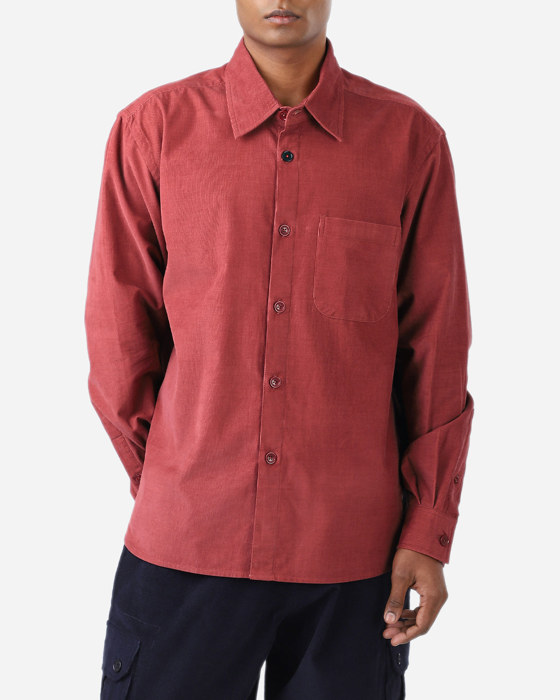 Living Coral Luis Cord Shirt Mens Kardo Corduroy Button Up Shirt