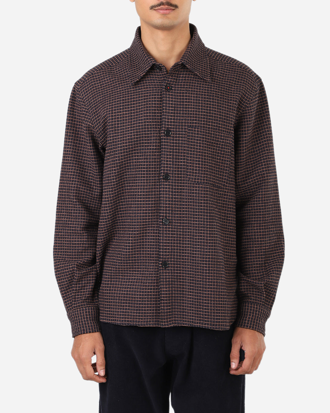 Ganache Luis Shirt Mens Mini Checkered Kardo Button Up Woven Shirt