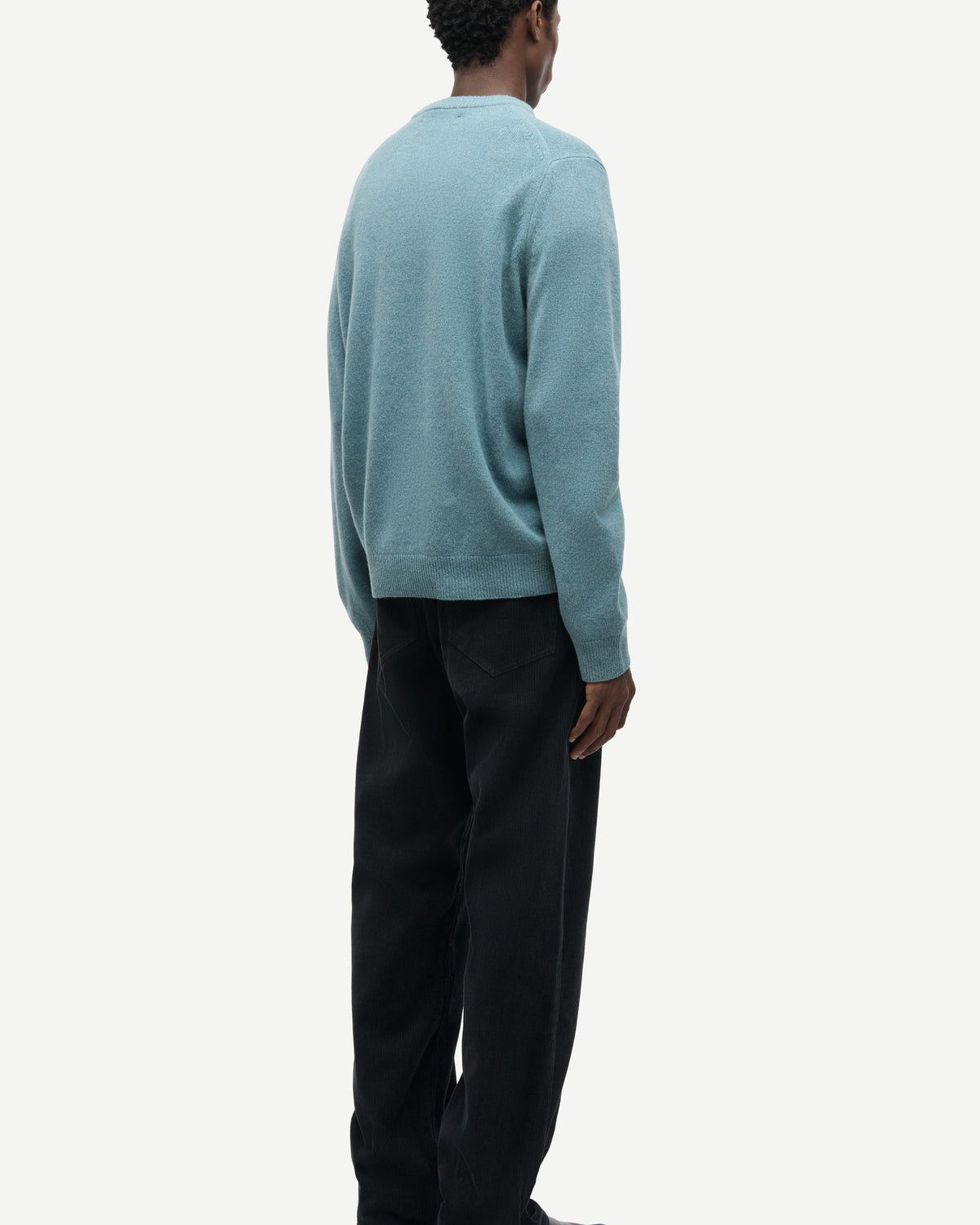 Stormy Sea Isak Knit Sweater Mens Wool Cashmere Knit Sweater Samsoe Samsoe