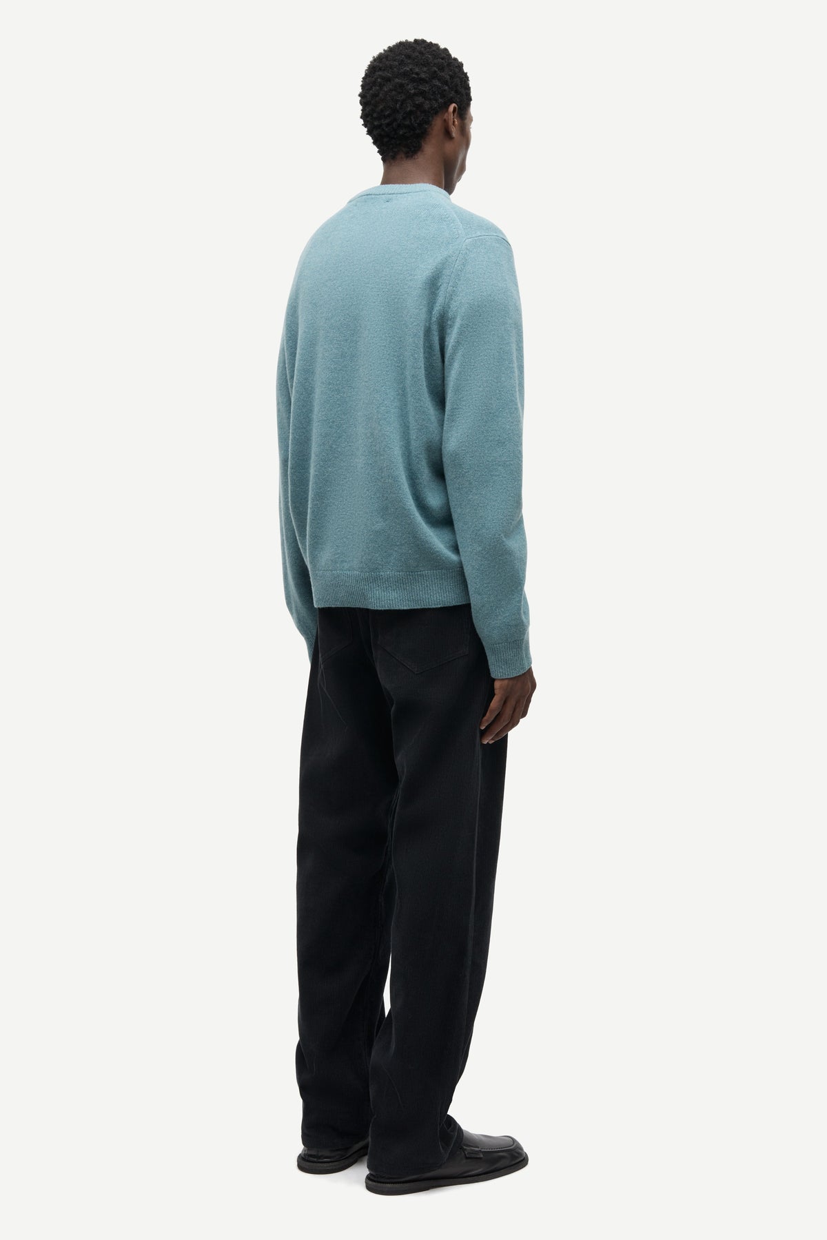 Stormy Sea Isak Knit Sweater Mens Wool Cashmere Knit Sweater Samsoe Samsoe