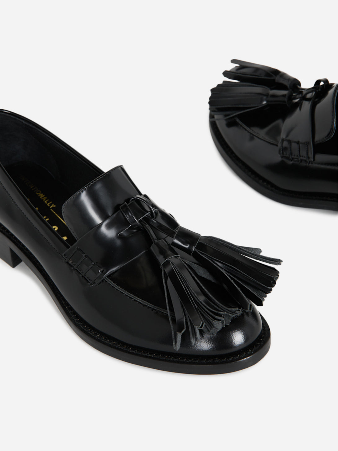Black Neighbor Intentionally Blank Womens Shoe Womens Leather Loafer